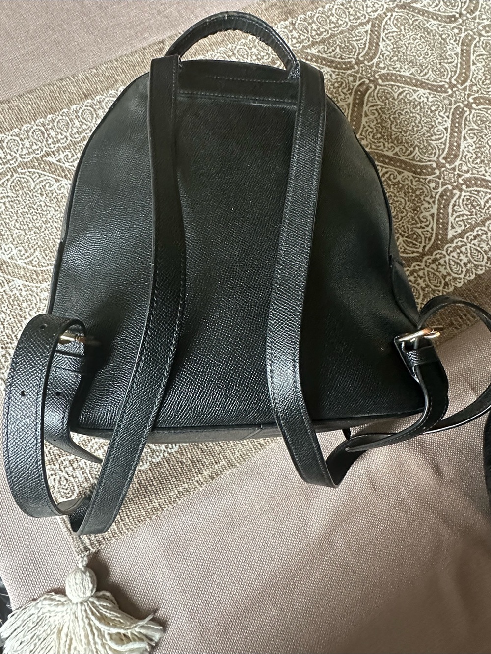Coach Black Leather Mini Backpack with Gold Hardware Accents - Picture 3 of 5